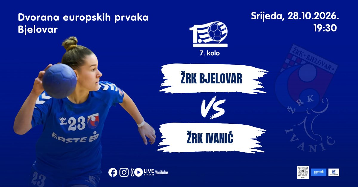 Najava utakmice ŽRK Bjelovar – ŽRK Ivanić, 1. HRL za žene, 7. kolo